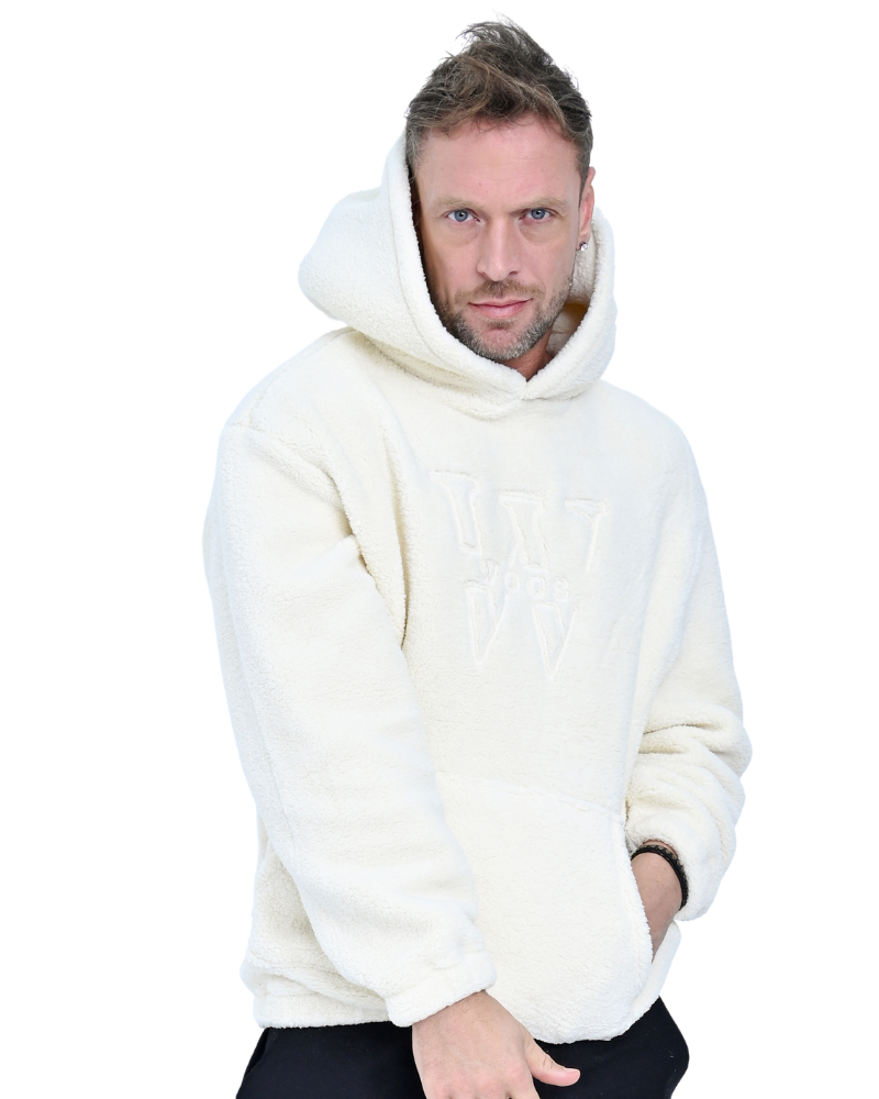 WEY SHERPA HOODIE MEN OFF WHITE
