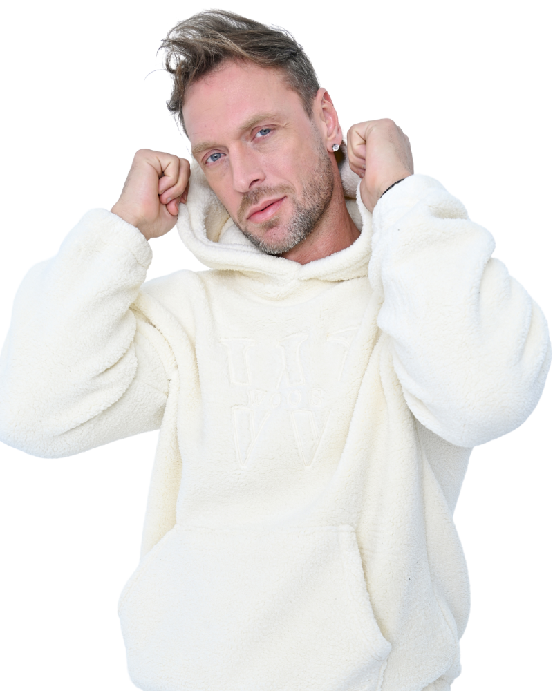 WEY SHERPA HOODIE MEN OFF WHITE