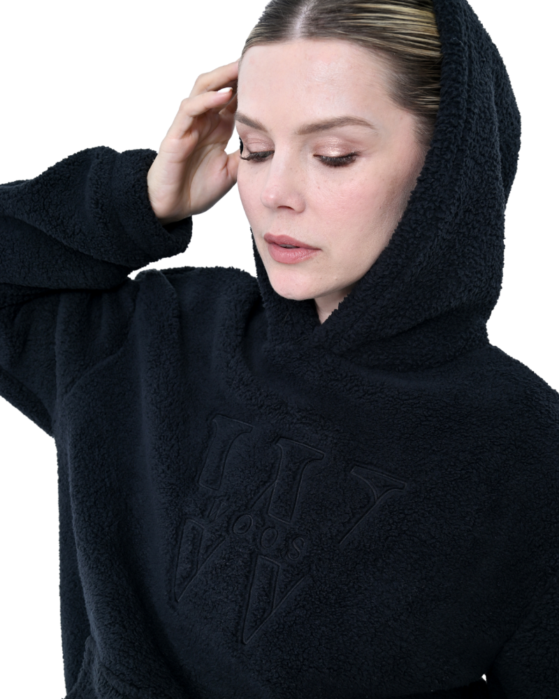 WEY SHERPA HOODIE WOMEN BLACK