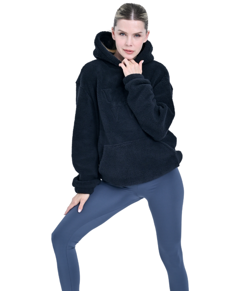 WEY SHERPA HOODIE WOMEN BLACK