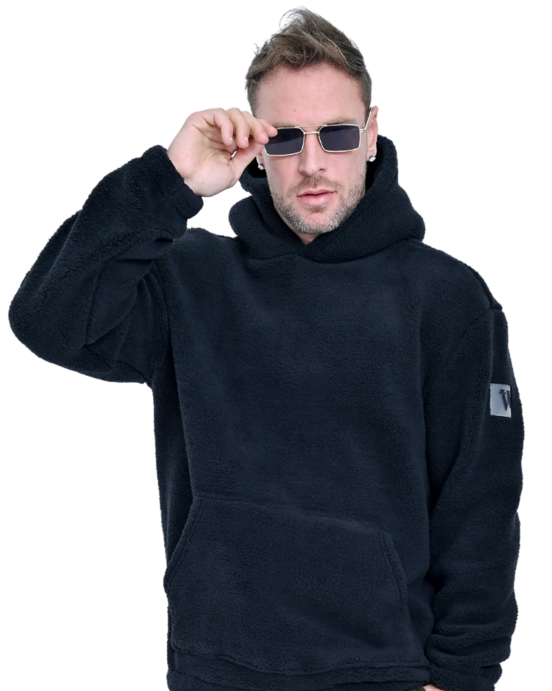 CLOUD SHERPA HOODIE MEN BLACK